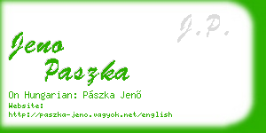 jeno paszka business card